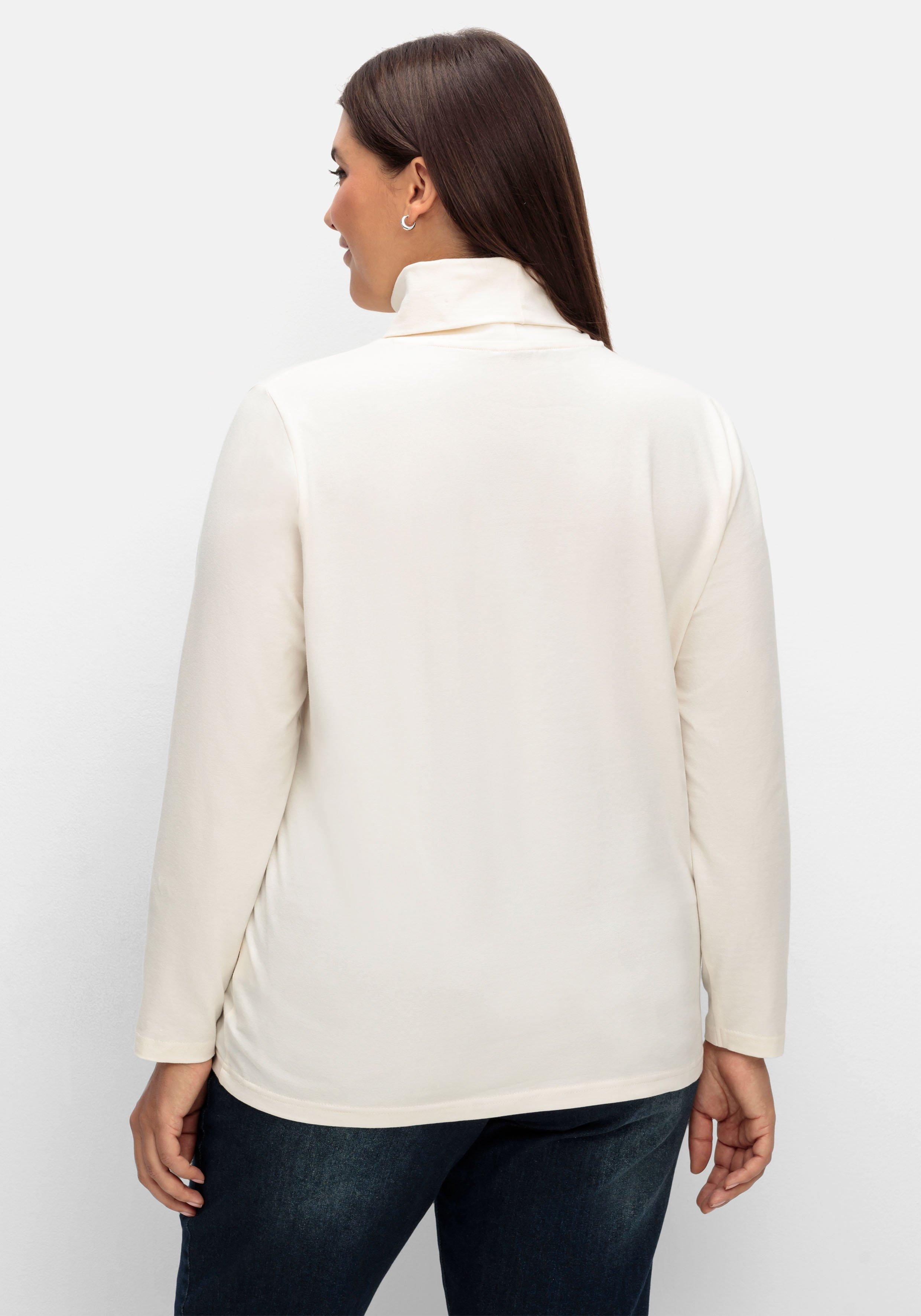 Langarmshirt mit Rollkragen, aus elastischem Jersey