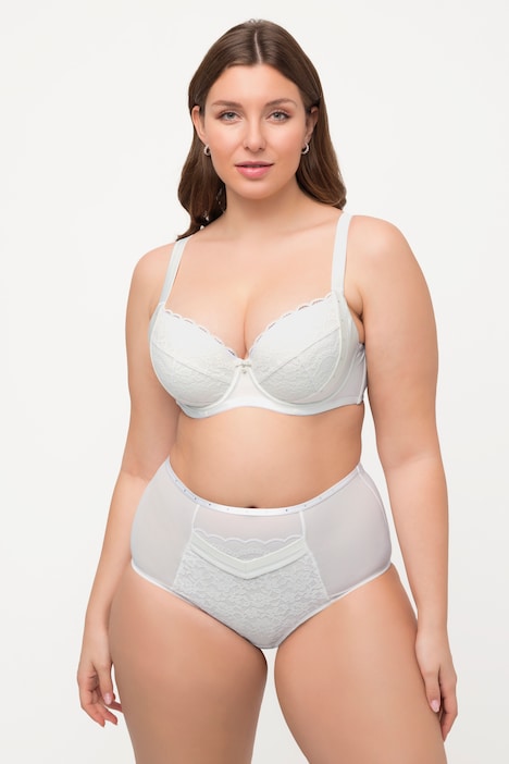 Maxislip, Shapewear, Spitzeneinsatz, Ziersteine