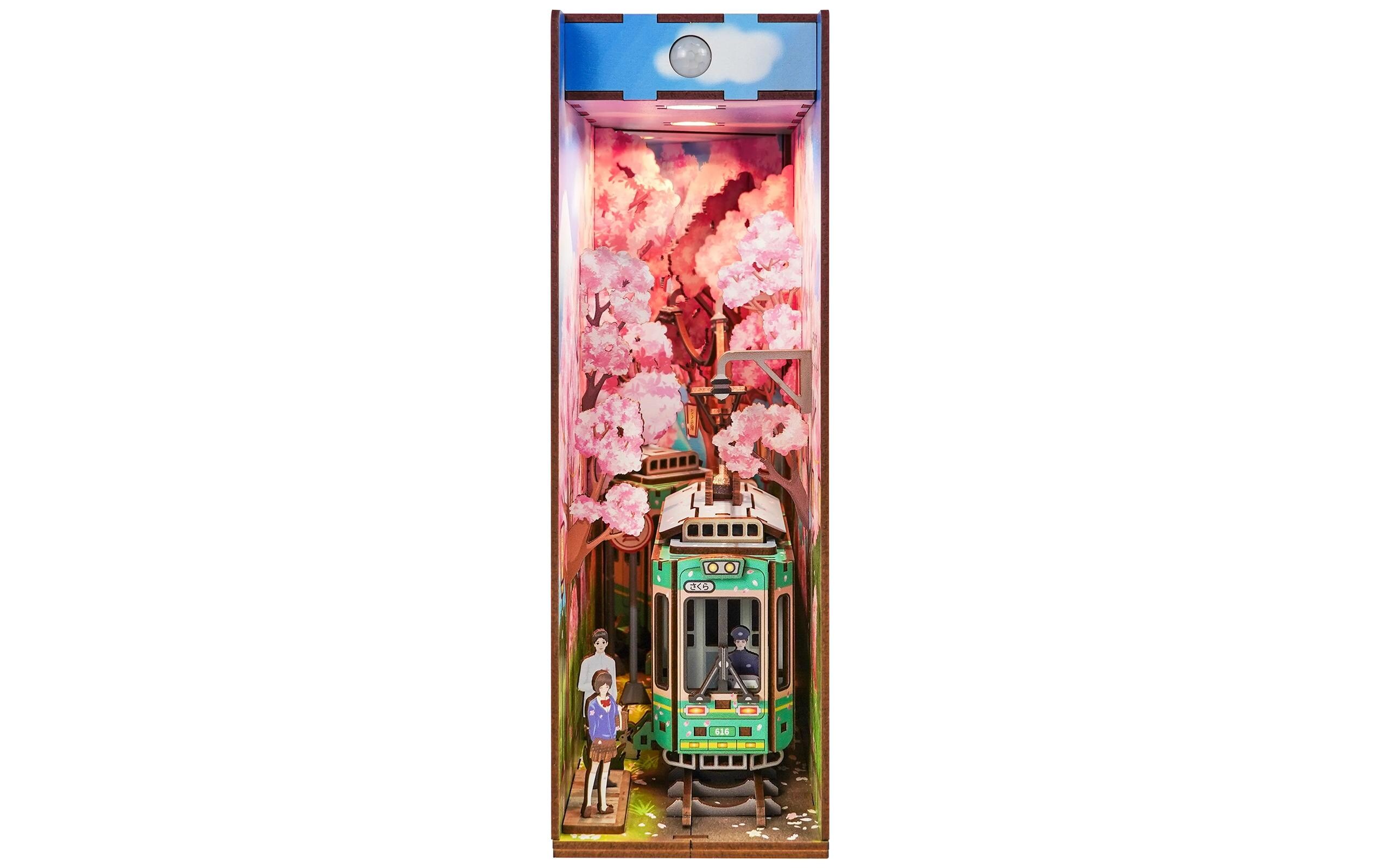 Bausatz Book Nook Sakura's Travel3D-Modell aus lasergeschnittenen Holzteilen