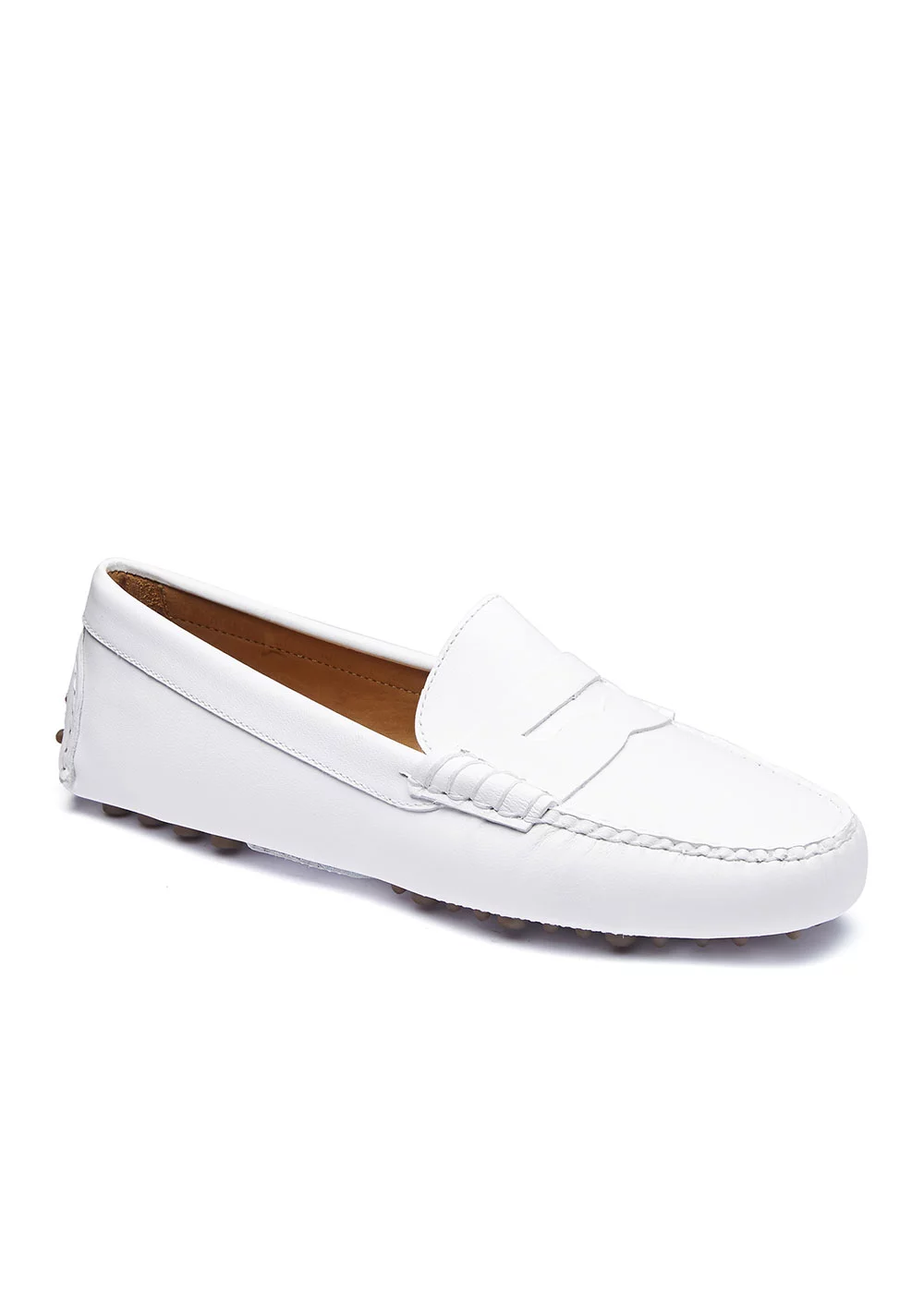 MOCASSIN DRIVER CUIR BLANC