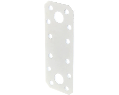 Platte connector 100 x 35 mm, wit met kunststof coating, 1 stuk