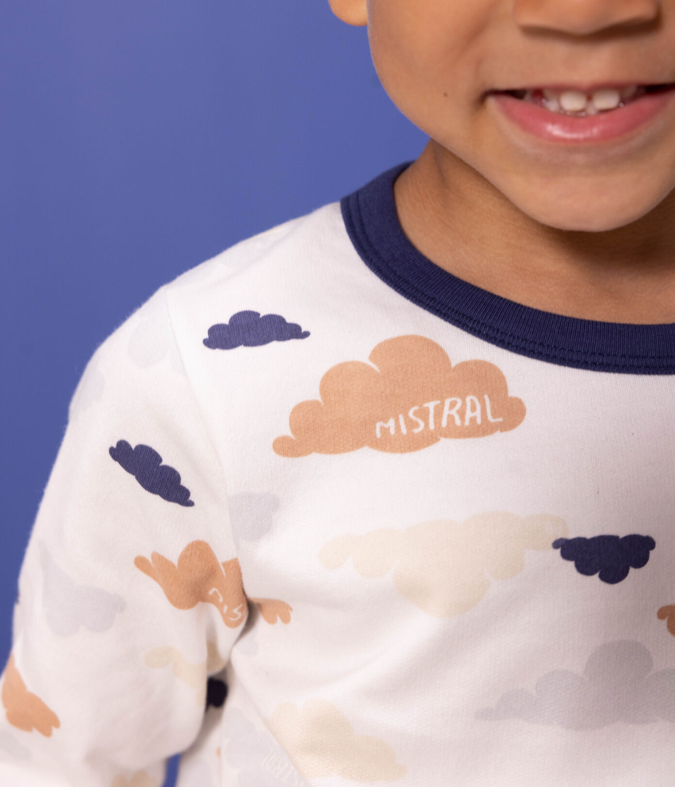 Pyjama nuages en molleton petite fille/petit garçon