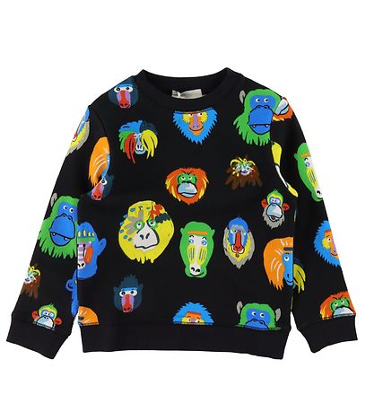 Stella McCartney Kids Sweatshirt - Schwarz m. Affen