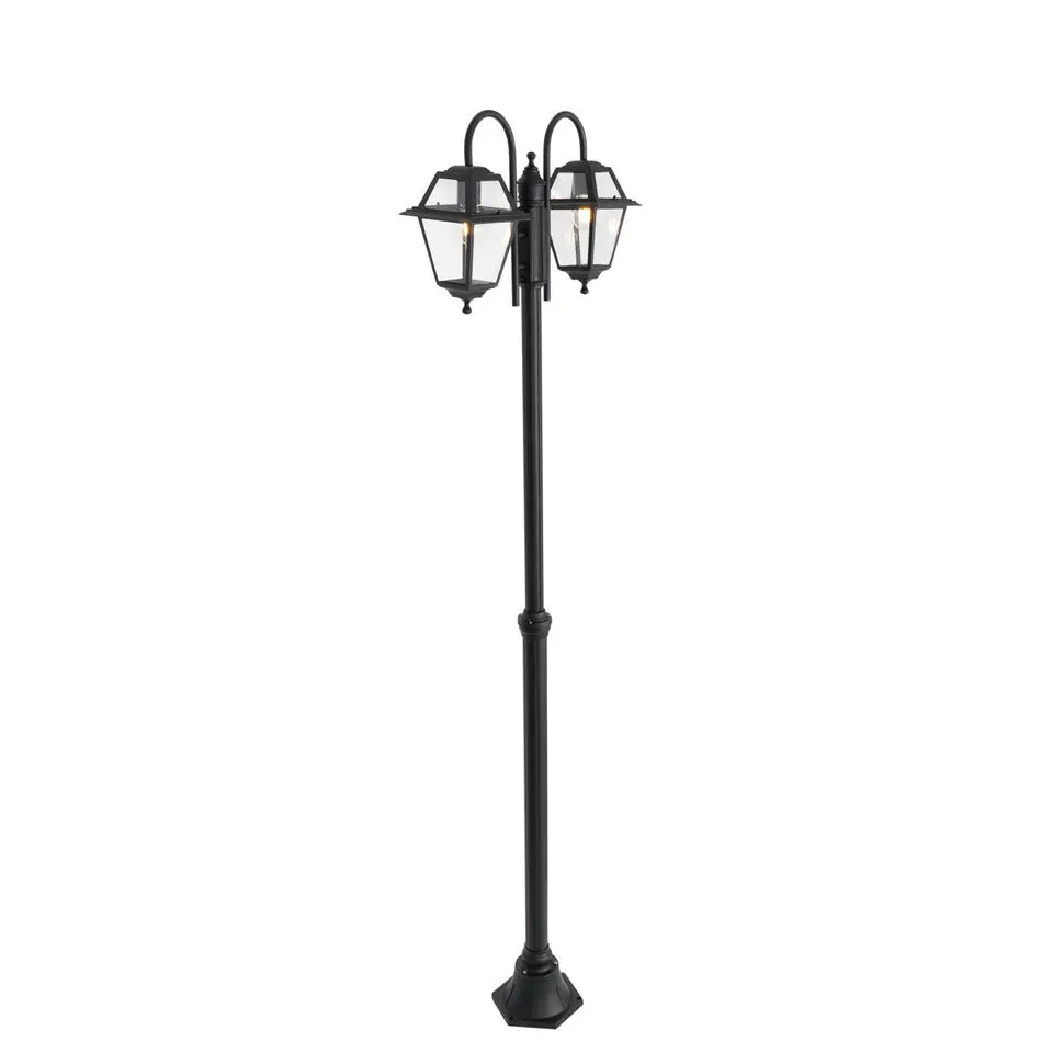 Qazqa staande buitenlampen berta zwart e27