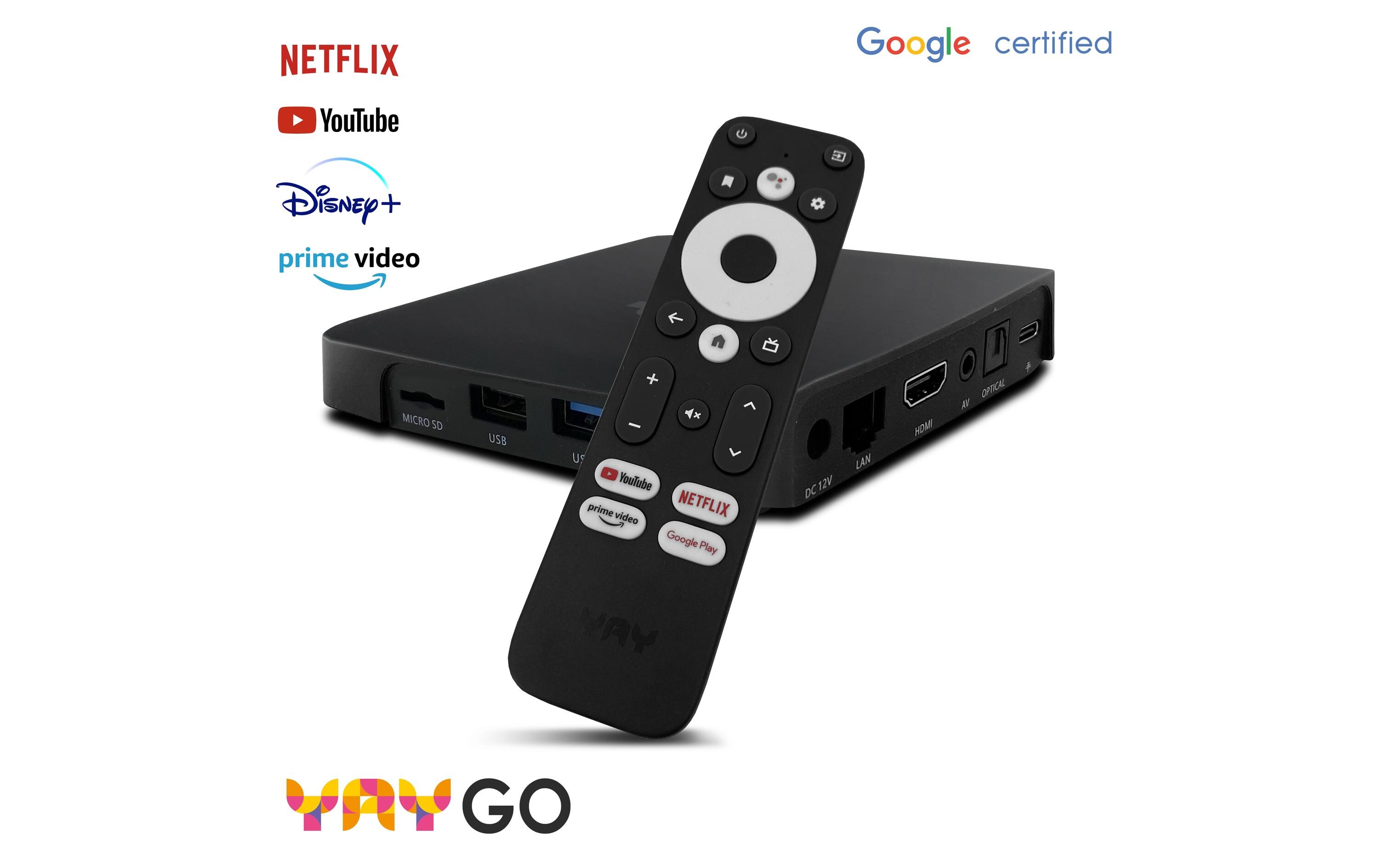 YAY GOHigh End Android TV Streaming Box – Chromecast integriert