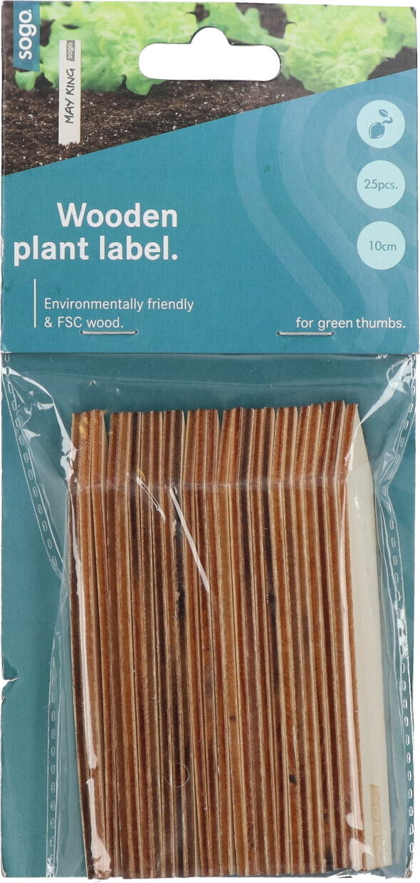 Sogo houten steeketiketen 10 cm 25 stuks