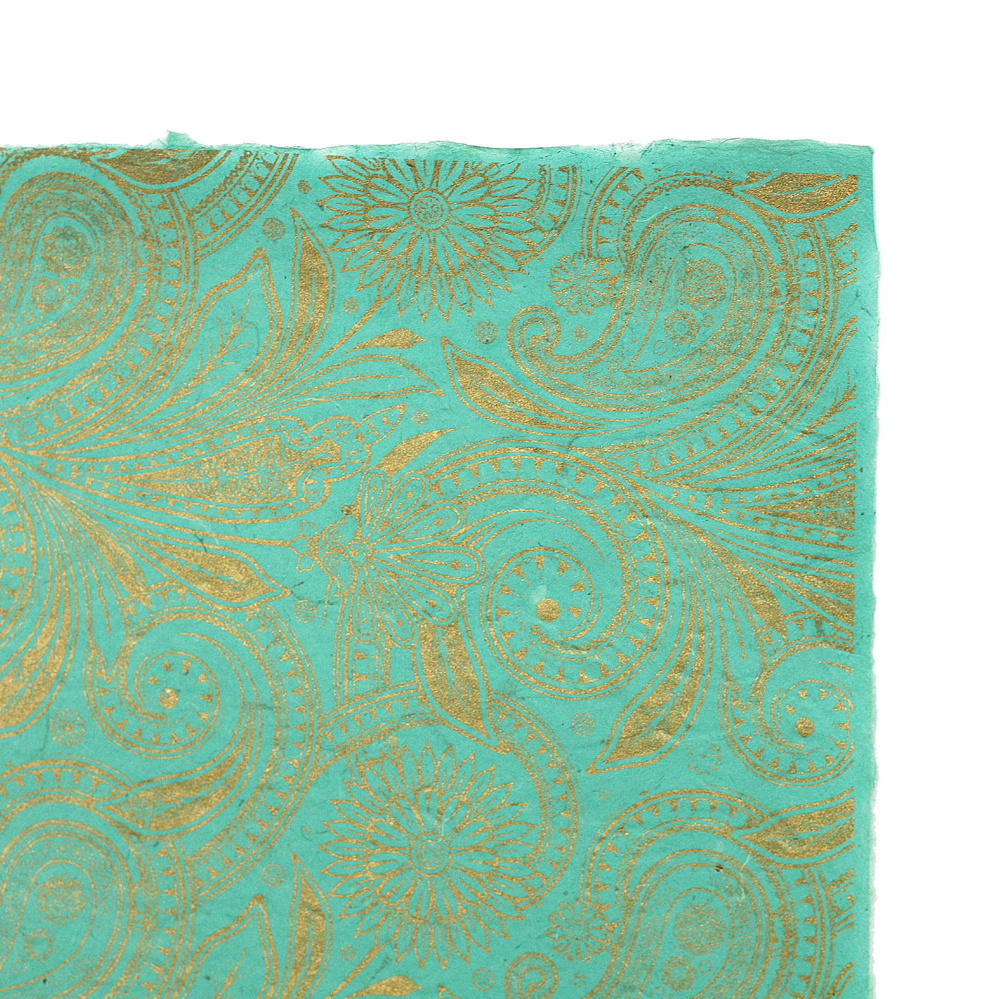 Geschenkpapier floral, mint, gold, L 76 cm, B 51 cm günstig bestellen