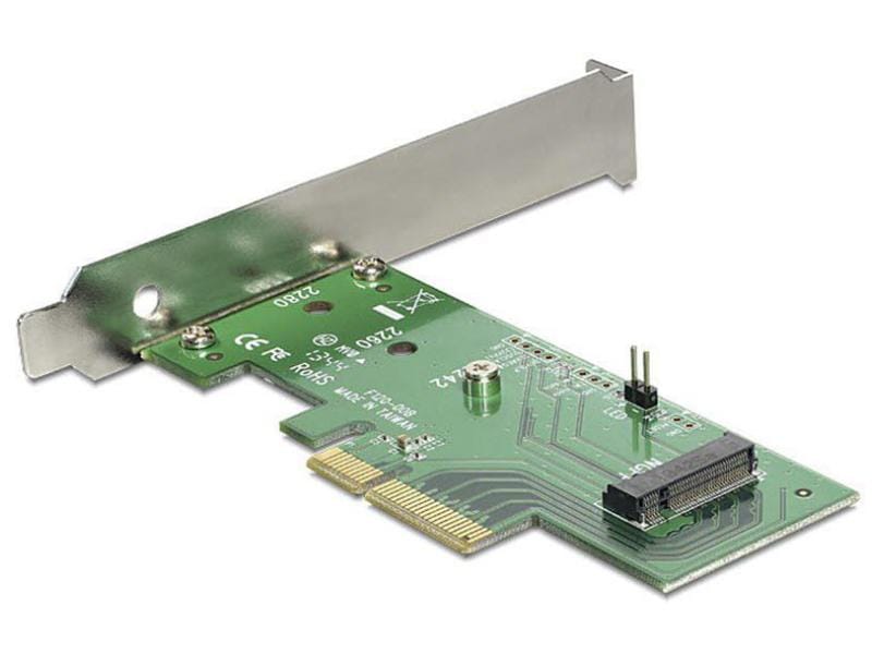 Delock Host Bus Adapter Controller PCI-Ex4 - M.2 NVME, 1Por Delock PCI Express x4 Karte > 1 x intern NVMe M.2 Key M 80 mm – Low Profile Form Faktor