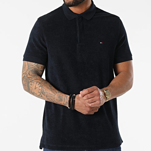 Polo A Manches Courtes Micro Towelling 5686 Bleu Marine