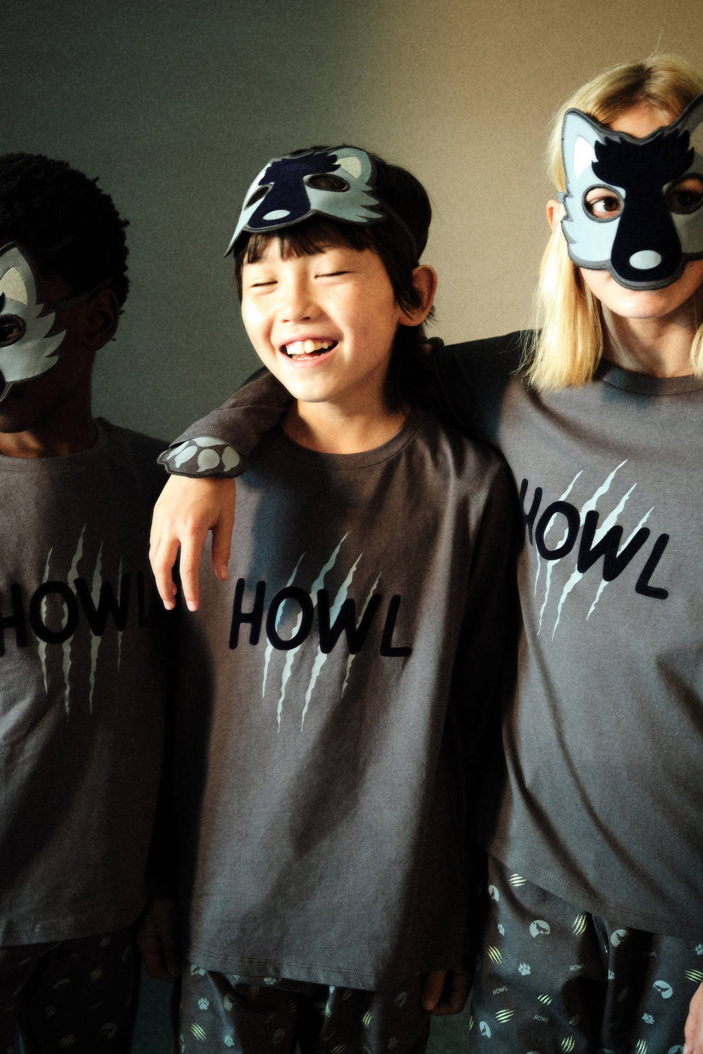 Mango Kids pyjama met printopdruk antraciet