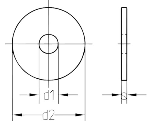 Spatbordring 10,5 x 20 mm, verzinkt, 100 stuks