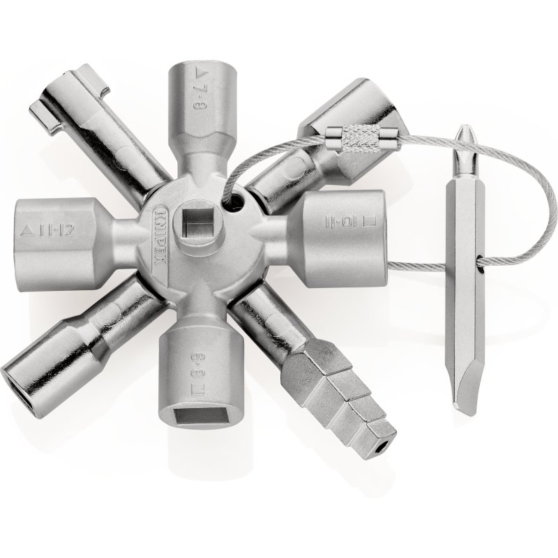 Clé universelle pour armoires de commande - 10 profilés  - 2 croix - 1 clé