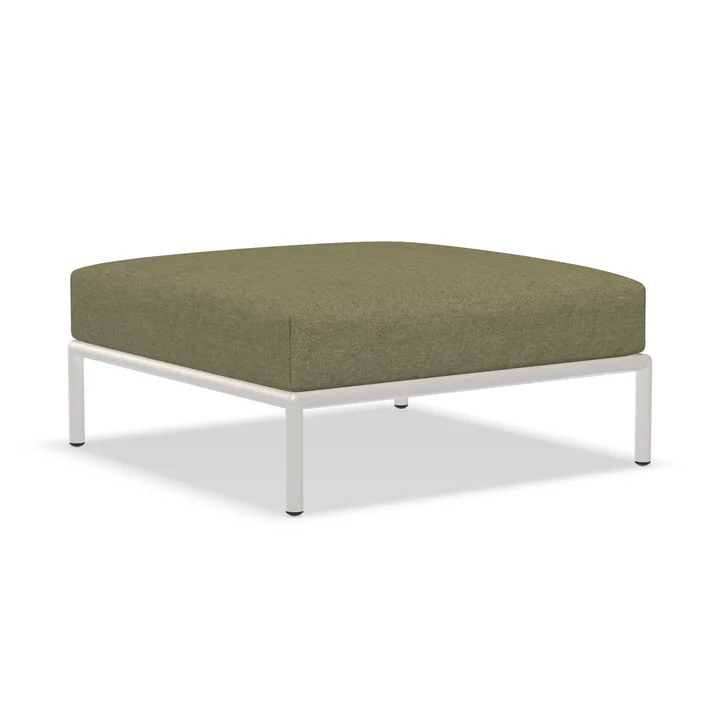 HOUE - Level 2 Ottoman, muted white / leaf