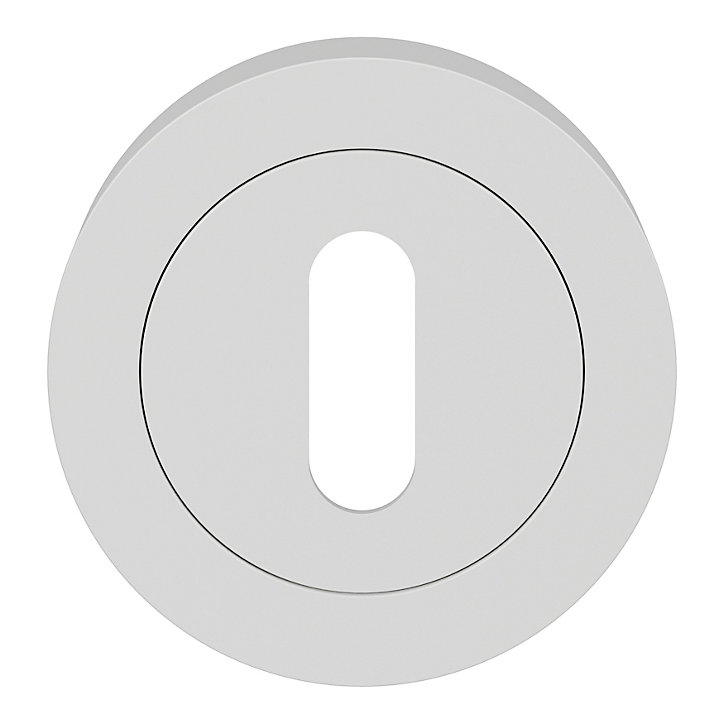 Rosace de fonction rond à visser à serrure GoodHome Duod mat blanc Ø50mm