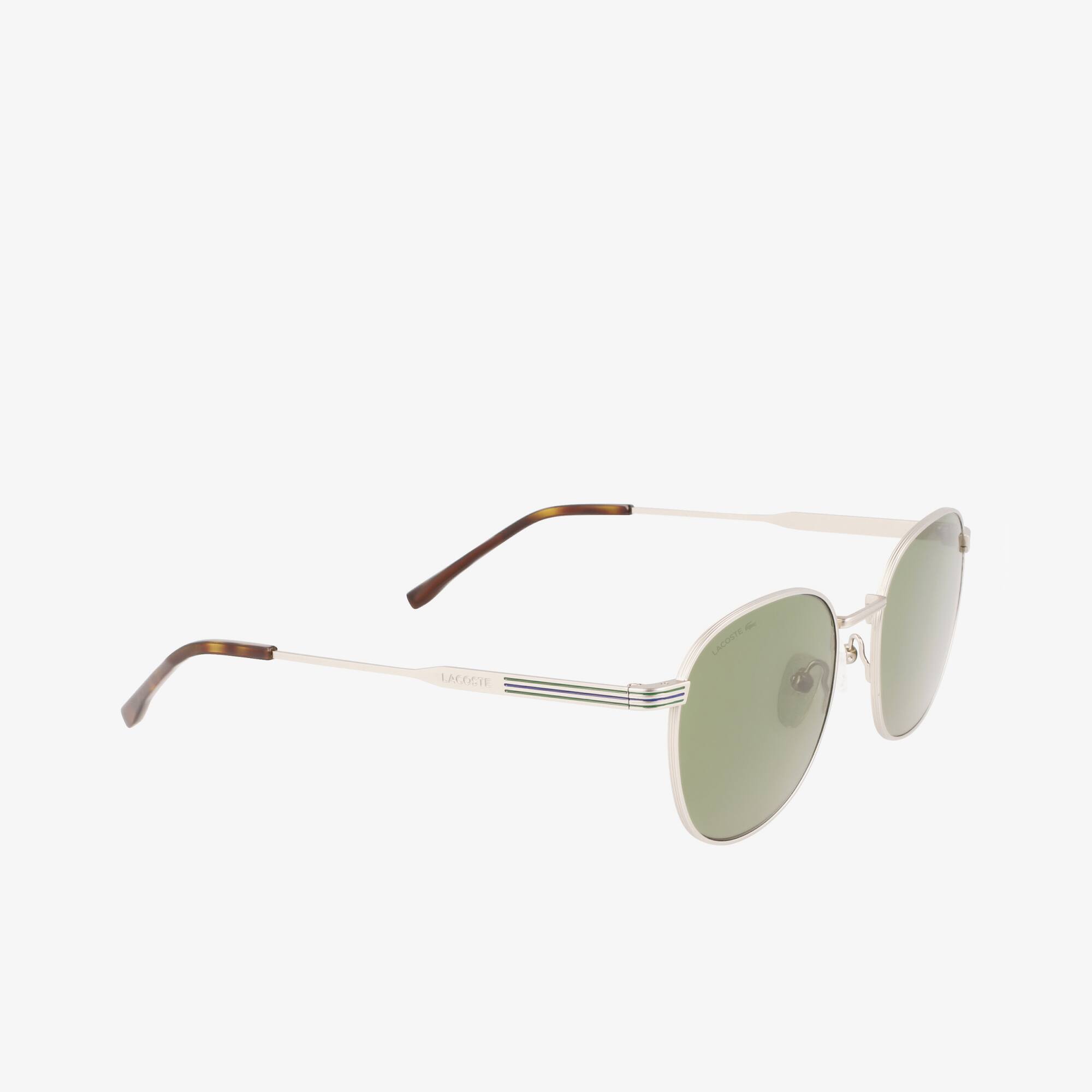 Unisex ovale Sonnenbrille aus Metall Sonnenbrillen - Braun - Lacoste - Unisex