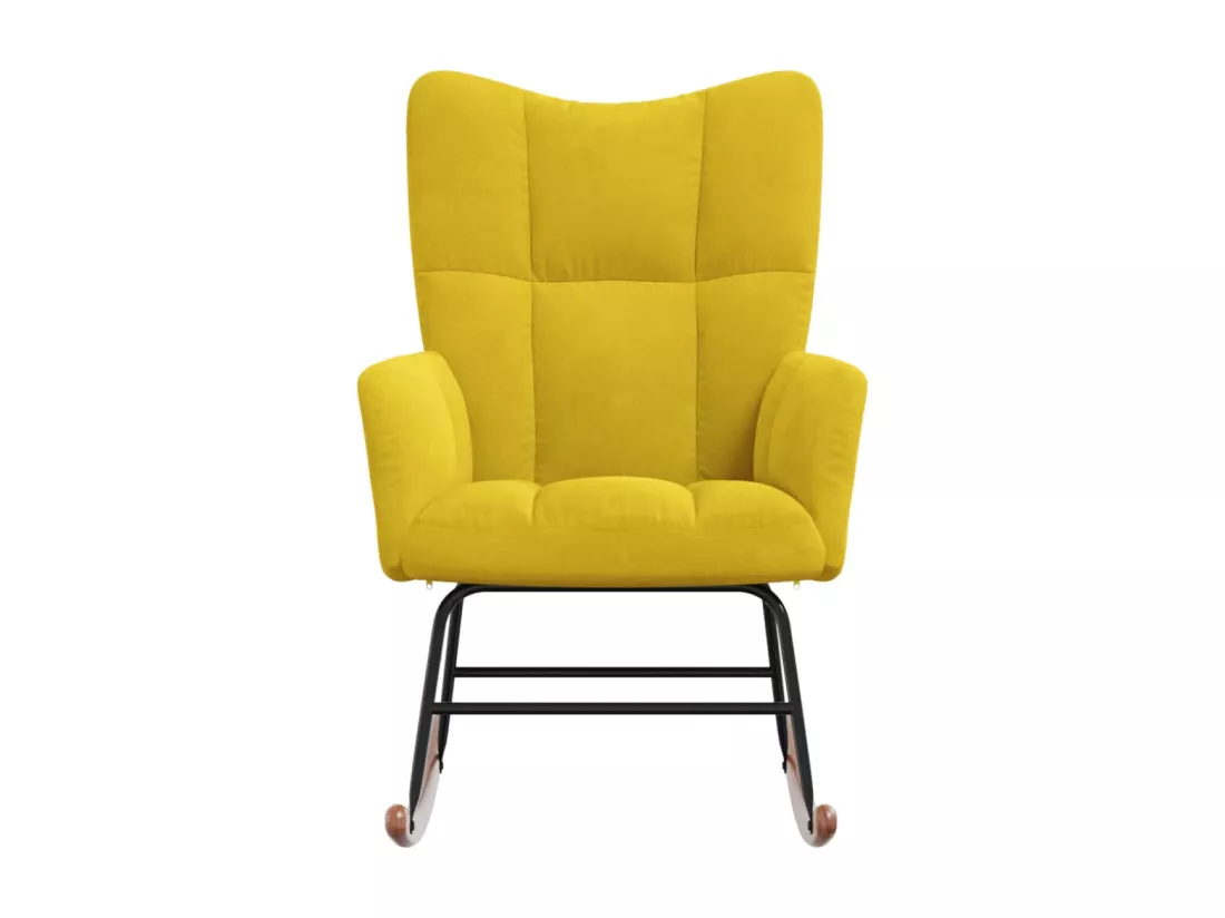 Chaise à bascule Jaune moutarde Velours