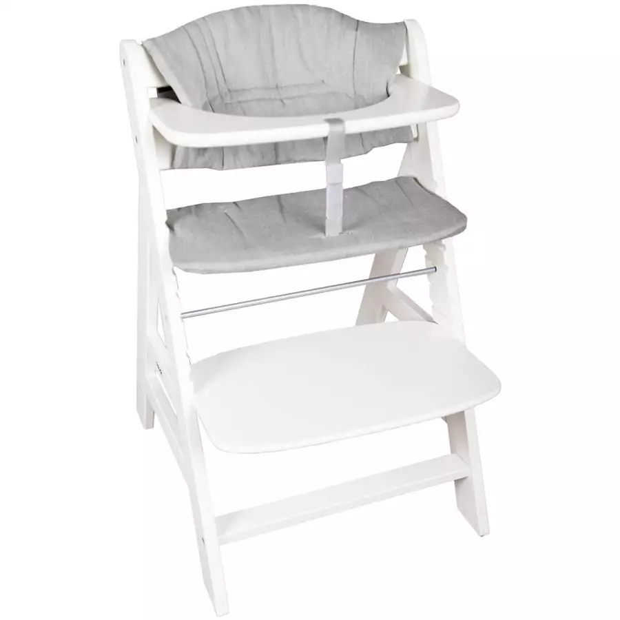 Hoppediz Kinderstuhlpolster Hochstuhl Sitzkissen Set 2-teilig für Hauck Alpha Salt & Pepper