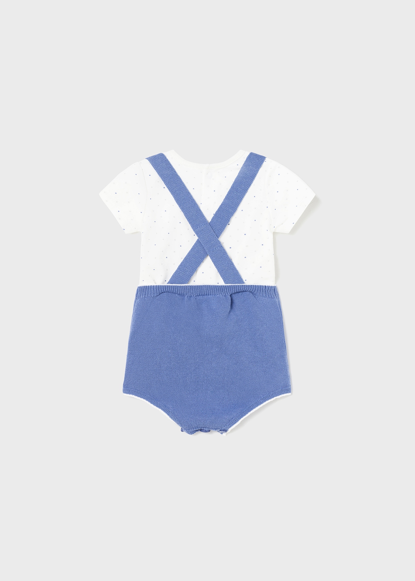 Conjunto de duas peças em malha de algodão sustentável para recém-nascidos.