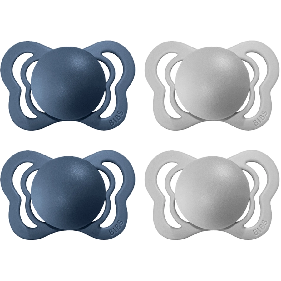 BIBS® Schnuller Couture Cloud  Steel Blue Silikon 6-36 Monate, 4 Stk.