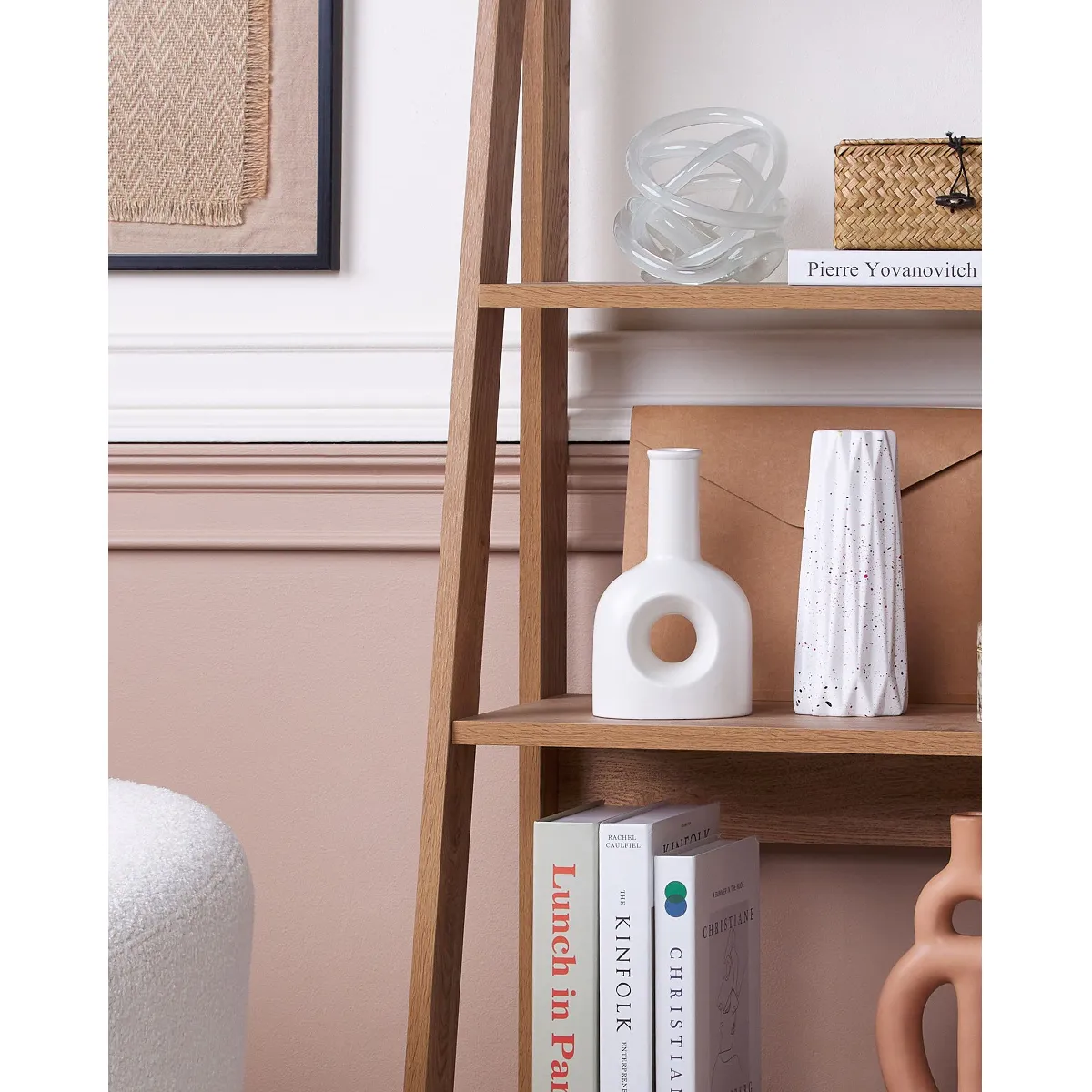 Beliani Vase THEBES Céramique Blanc