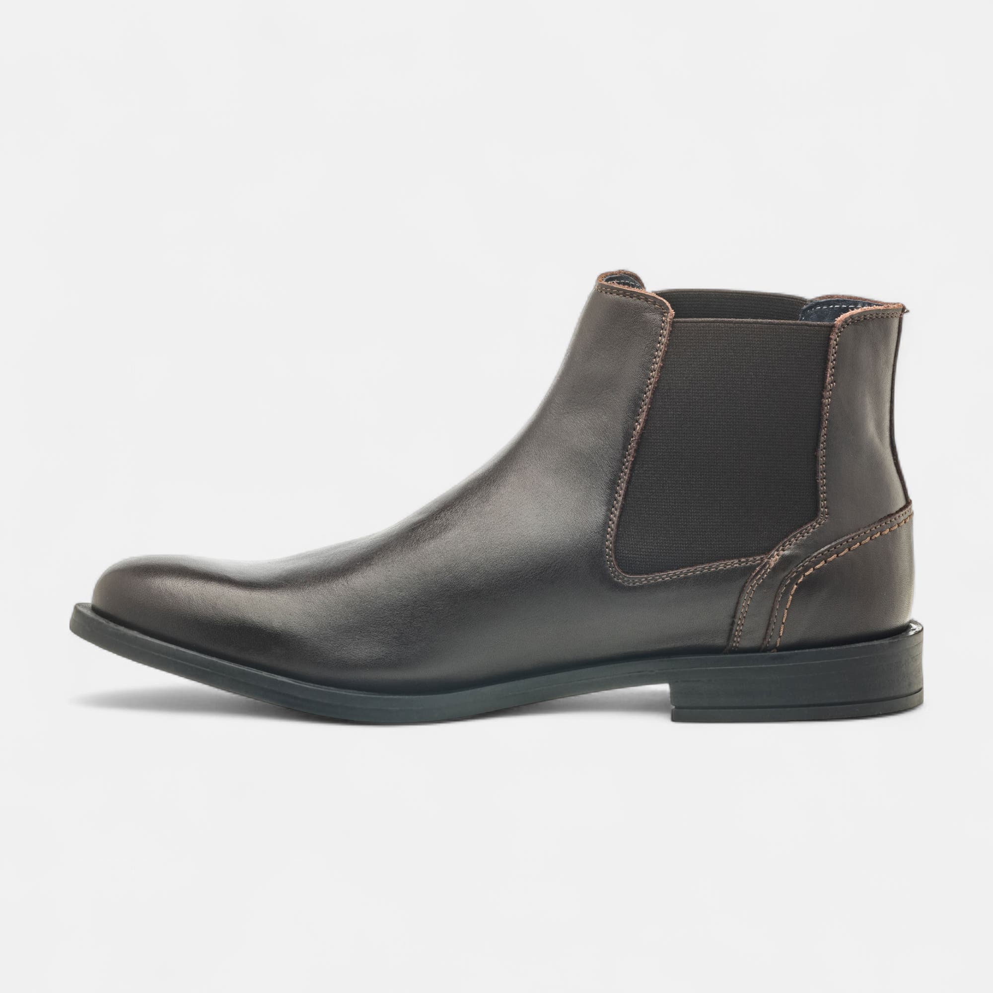 Boots chelsea Homme en cuir marron