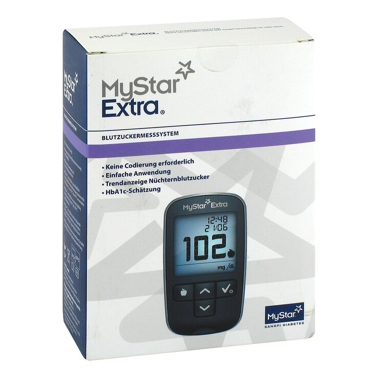 Mystar Extra Blutzuckermessgerät Set mg / dl, 1 St