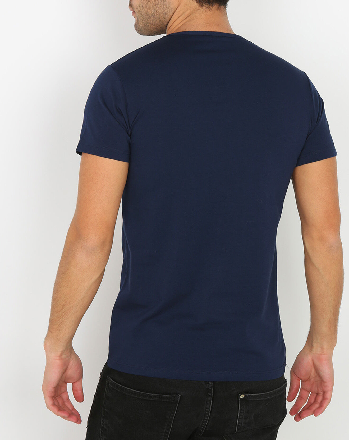 Mare T-Shirt Col V Manches Courtes marine