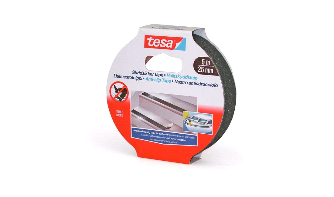 TESA, Skridsikker tape, sort 25mm x 5mtr
