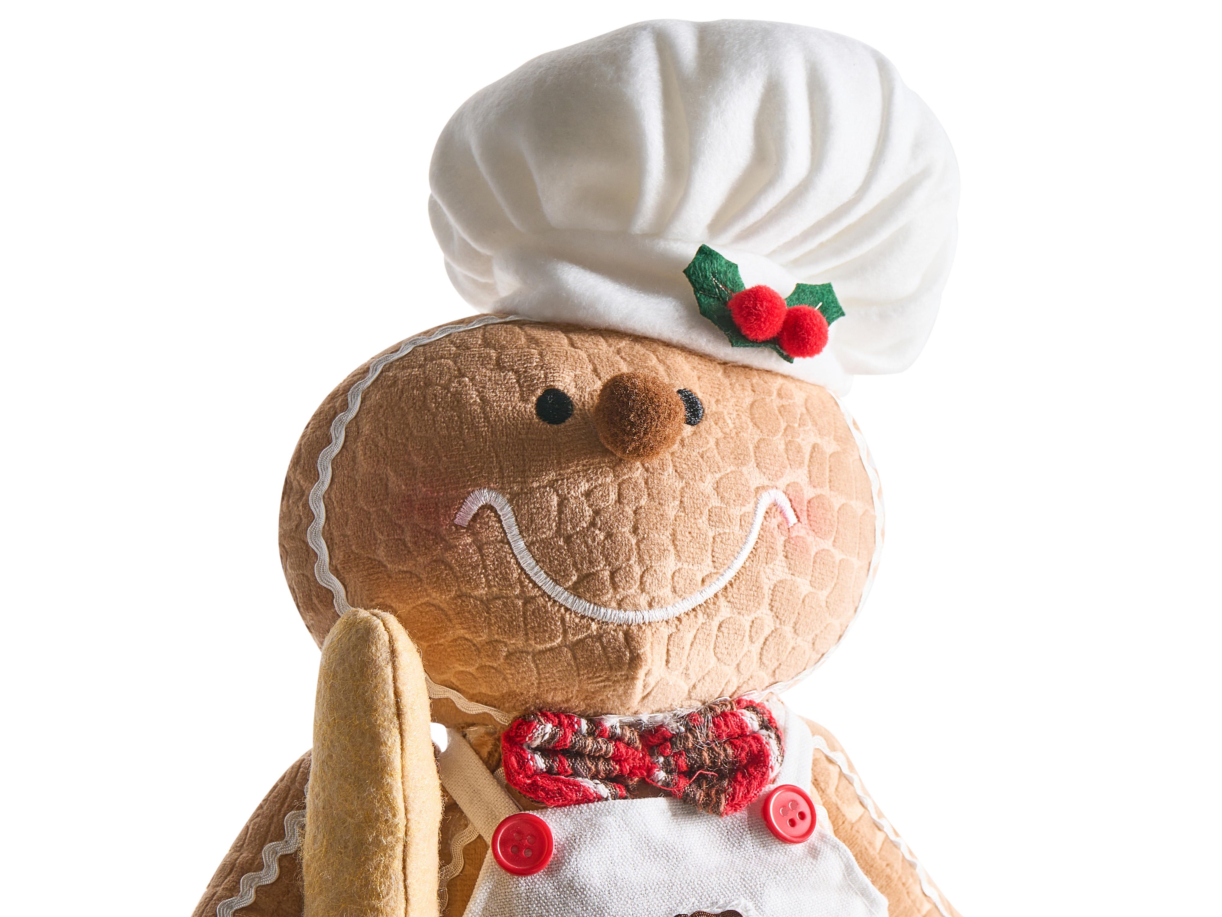 Set van 2 kerstdecoraties EIKEREN Peperkoekmannetje 55 cm Bruin
