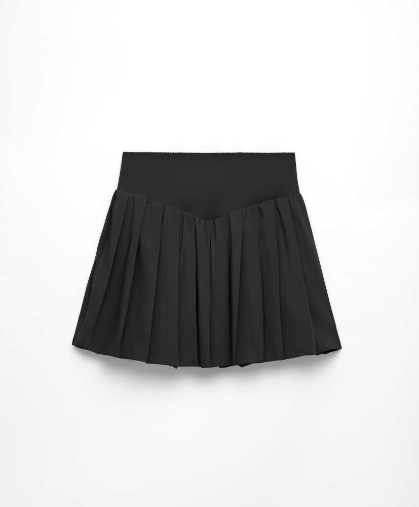 Saia compressiva plissada com corte em V