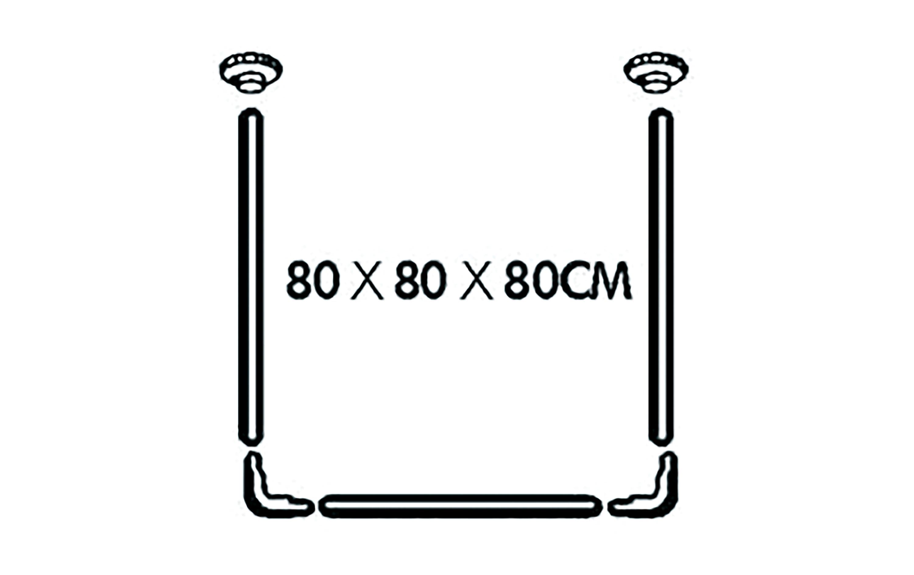 Duschvorhangstange 3-teilig 80 x 2.5 cm, GrauModulare Duschvorhangstange aus Aluminium