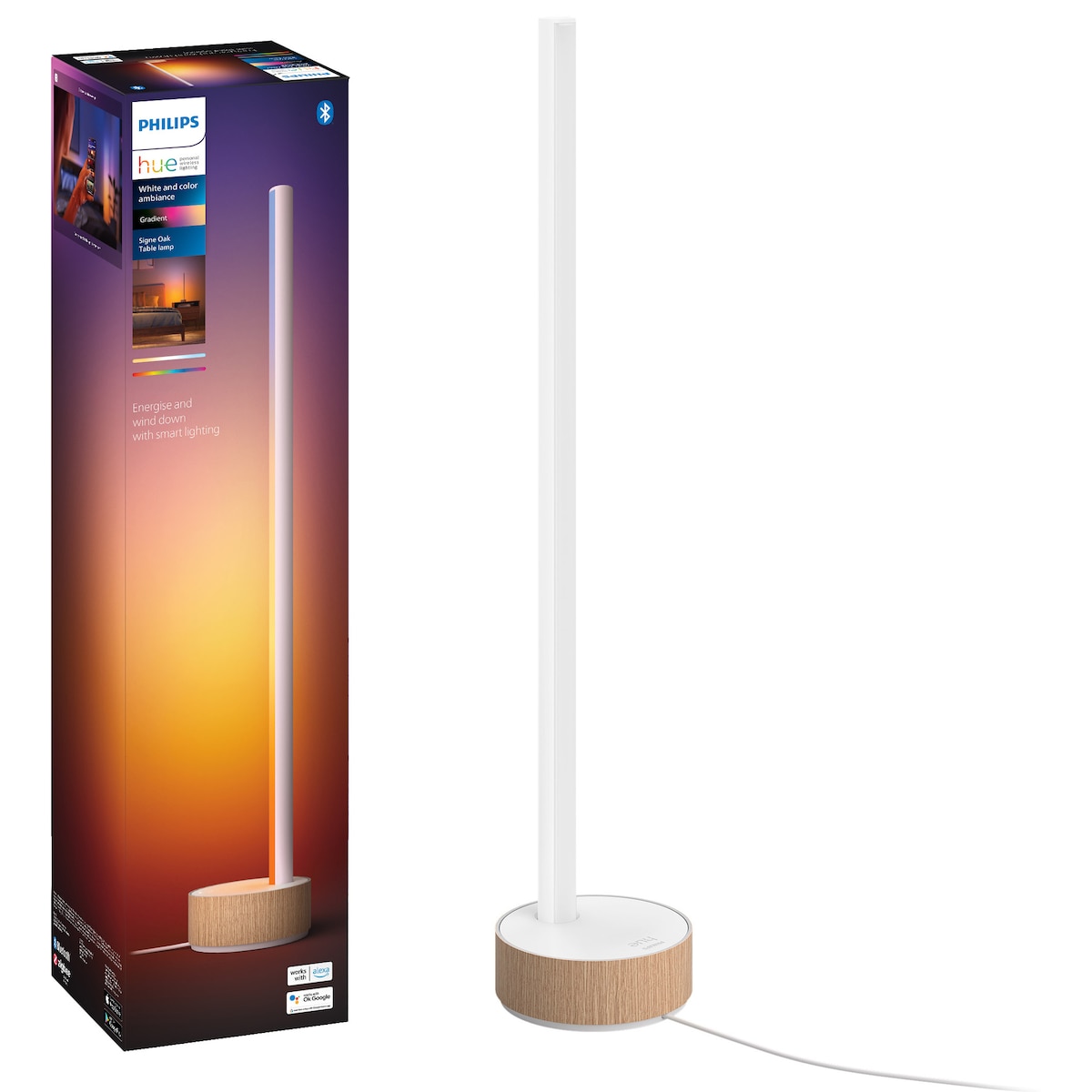 Philips Hue Gradient Signe bordlampe (eik)