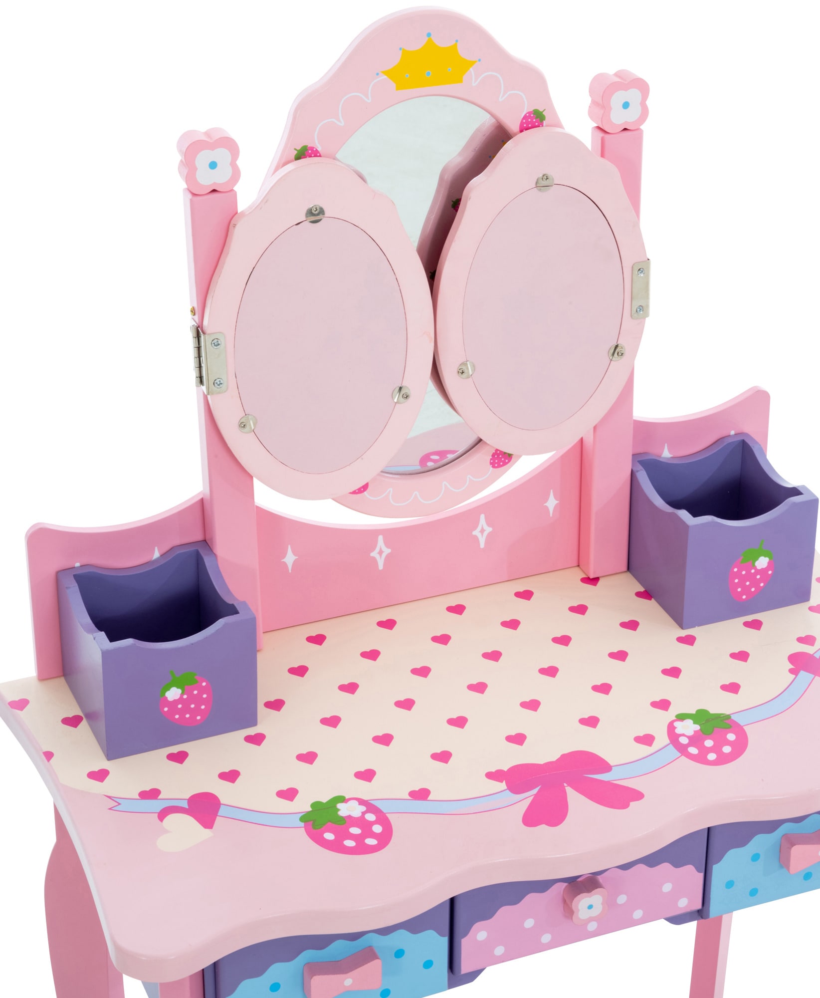 CLP Kinder Schminktisch Emilia I Frisiertisch mit Hocker I Schminkkommode mit Spiegel