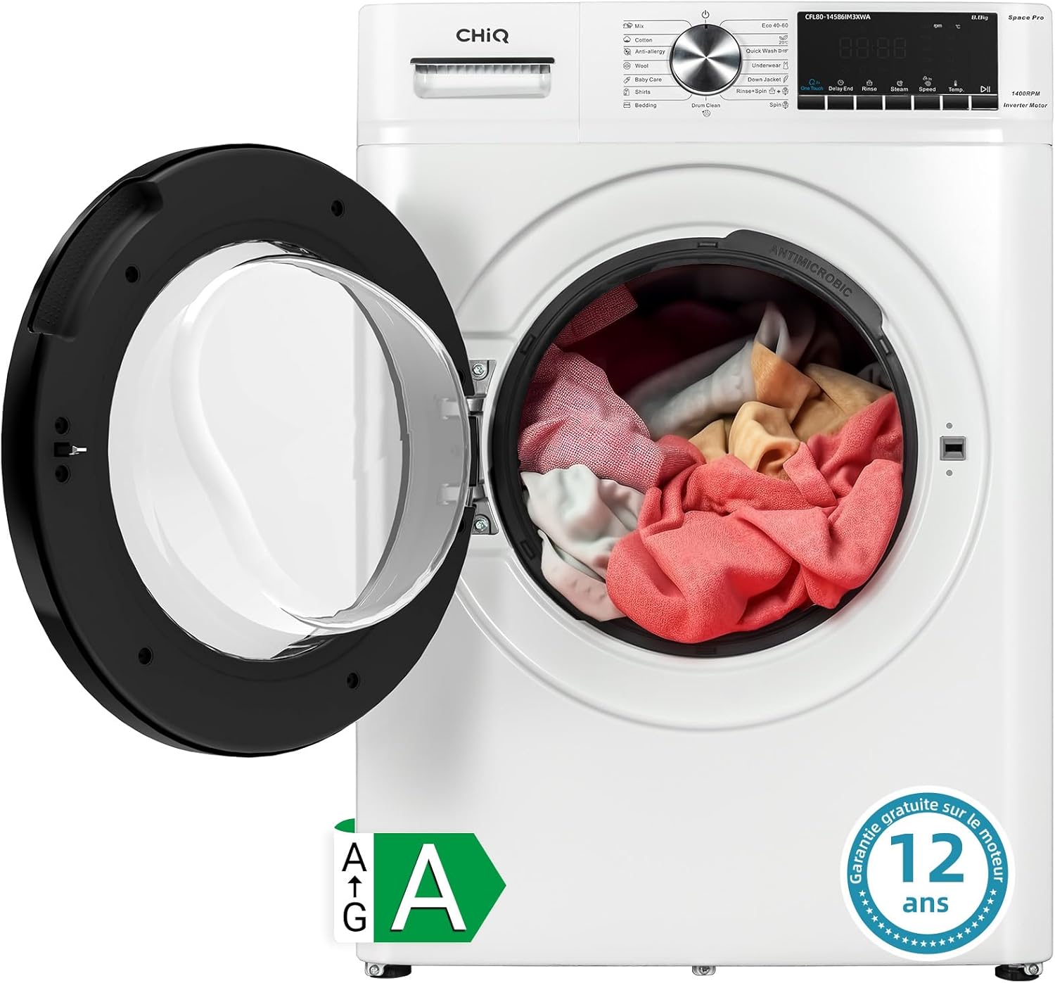 Machine à laver CHiQ CFL80-14586IM3XWA, blanc
