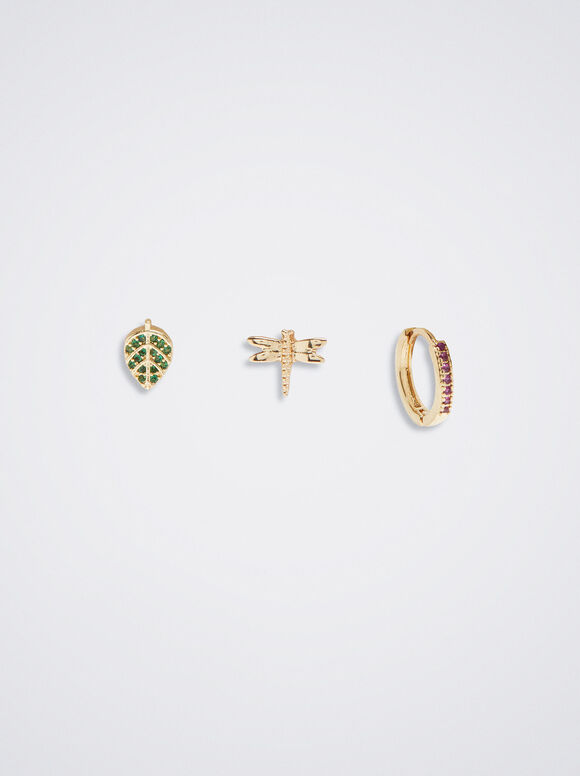 Conjunto de Anéis com Berloques e Zircônias - Multicor