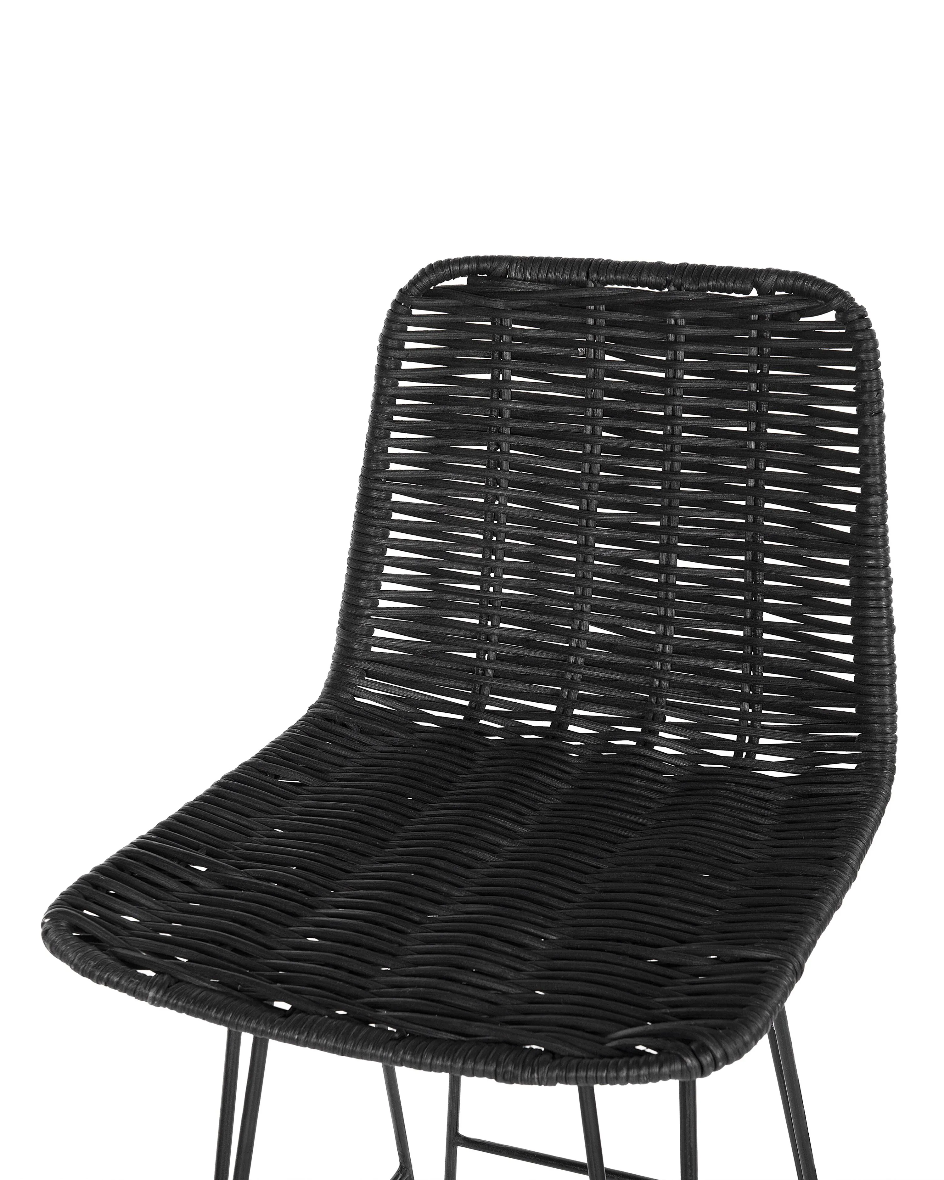 Set van 2 barstoelen CASSITA Rotan Zwart