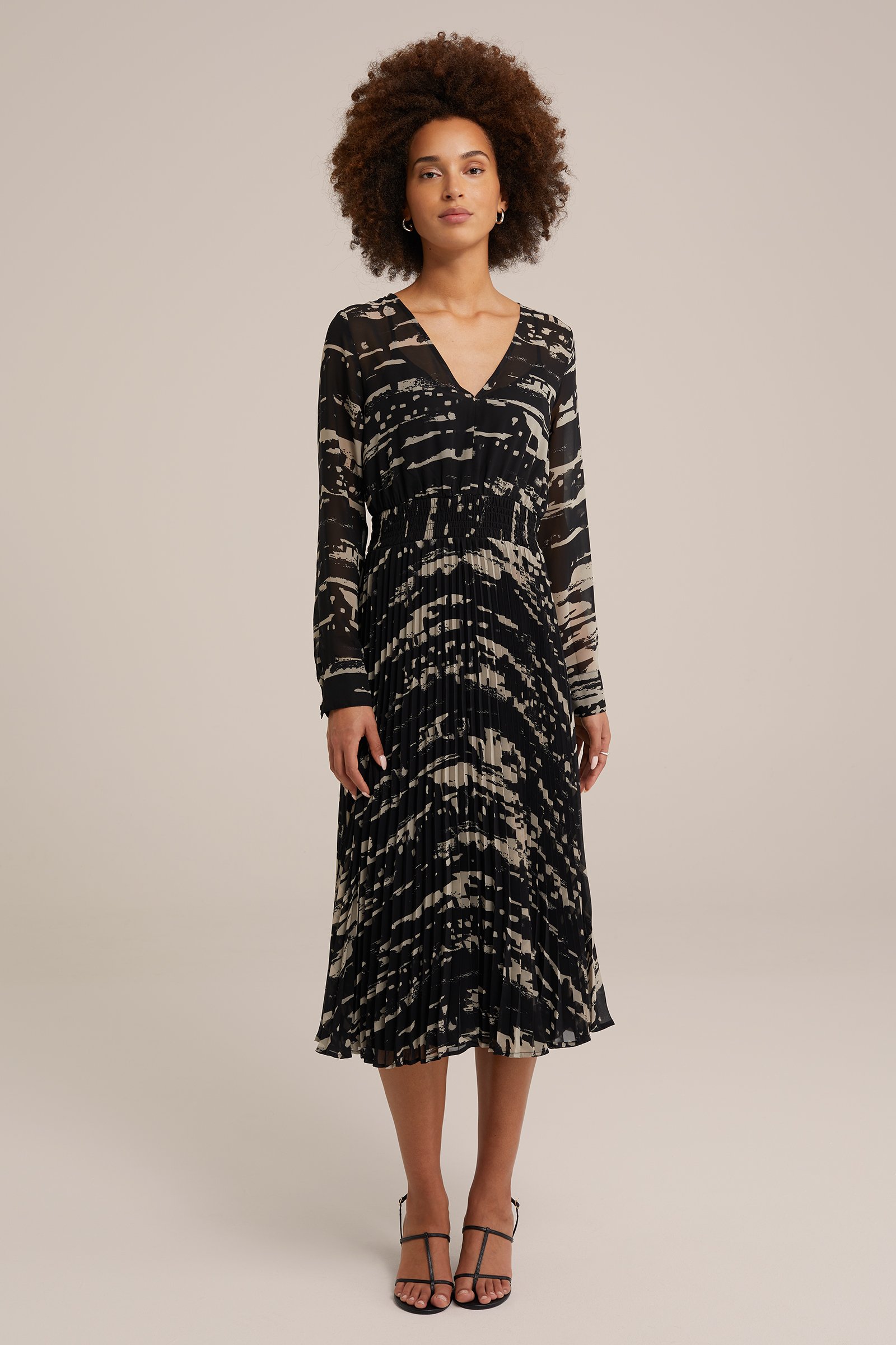 jurk met dessin WE Fashion Zwart