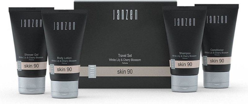 Janzen - Skin 90 - Travel Set - 4 Mini's - Witte Lelie - Kersenbloesem