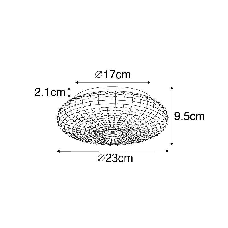 Klassieke plafondlamp zwart met smoke glas 23 cm IP44 - Nohmi