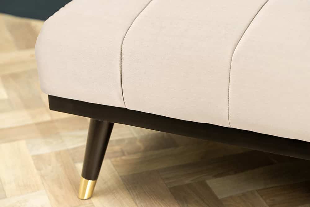 Design Schlafsofa PETIT BEAUTÉ 180cm champagner beige Samt 3-Sitzer