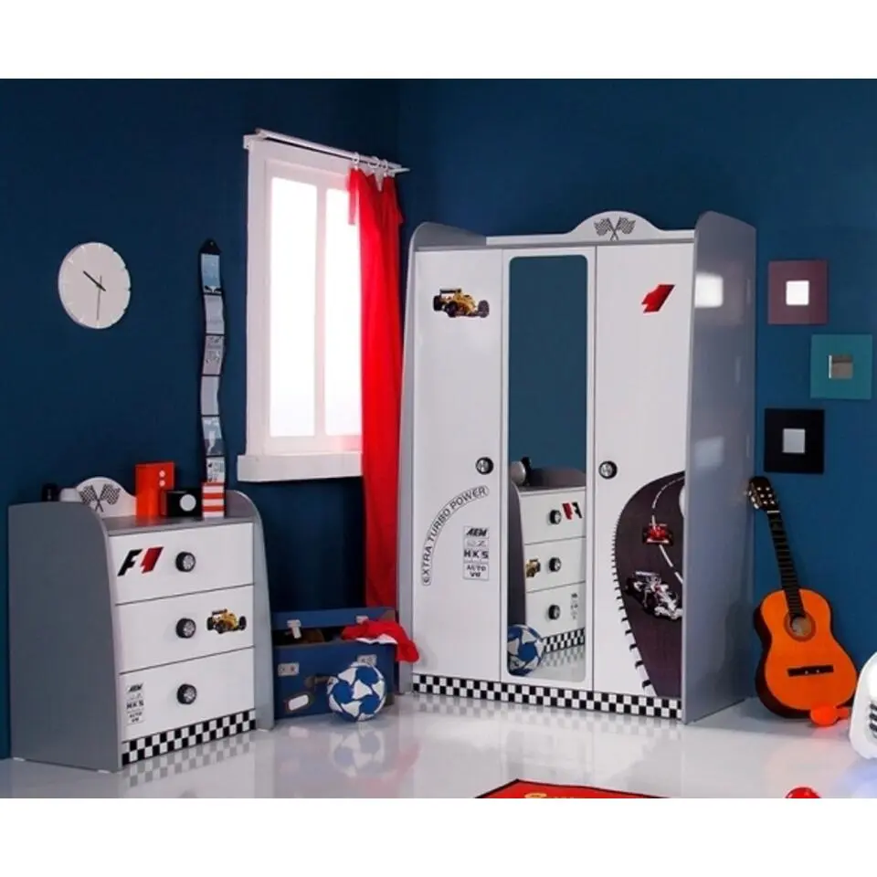 Politiebed - Autobed - Met licht en bekleding - 246x115x58 cm - Wit