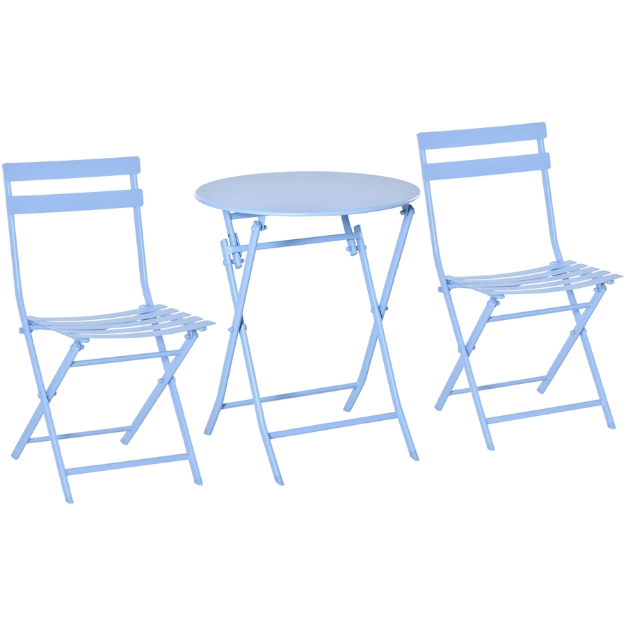 Outsunny Gartenmöbel-Set im kompaktem Design hellblau