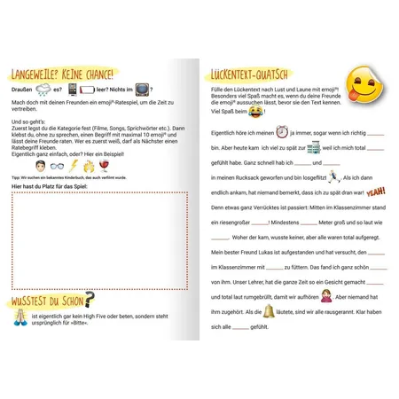 ars Edition emoji Stickerheft mit vielen Rätseln