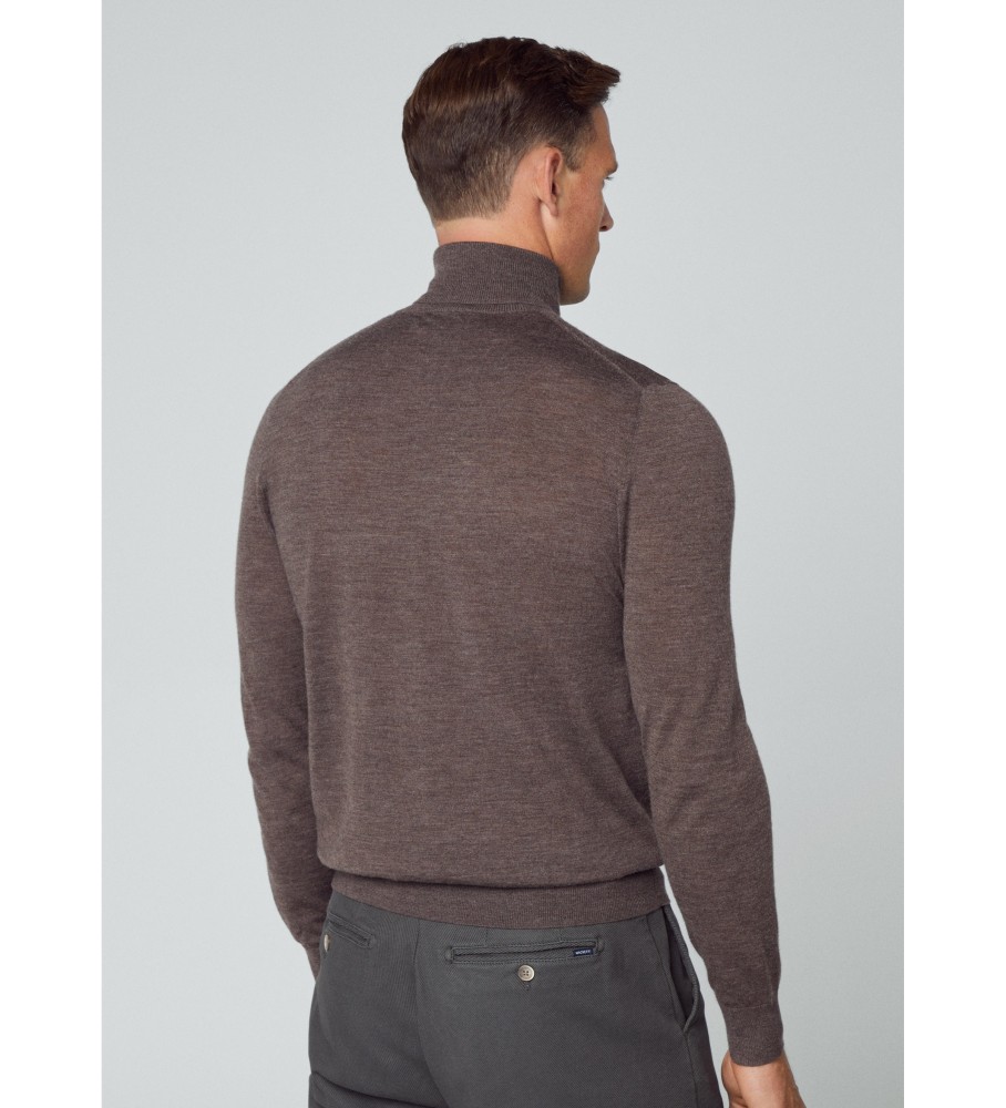 Hackett Jersey Merino Silk marrom