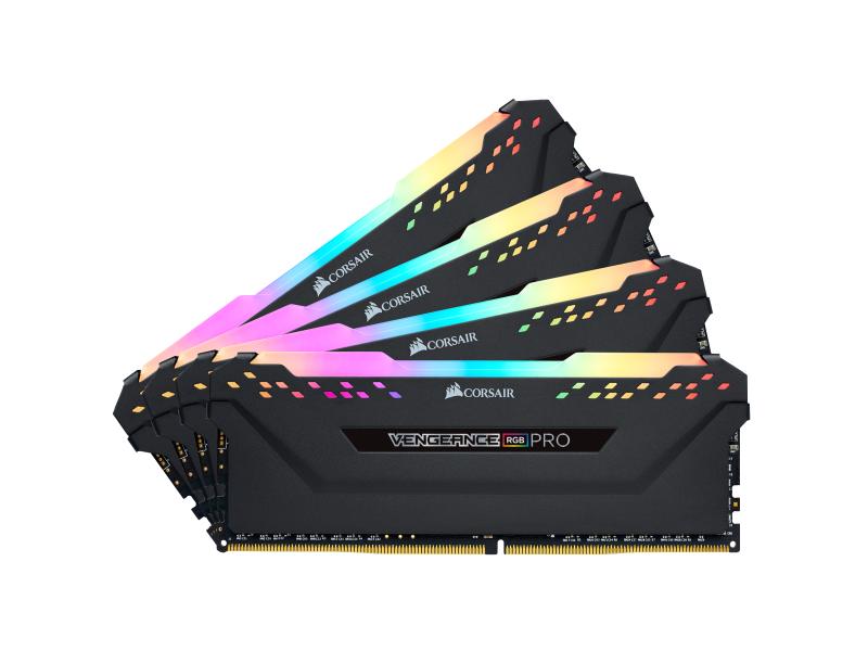 Corsair DDR4-RAM Vengeance RGB PRO Black iCUE 3600 MHz 4x 3 High-Performance Arbeitsspeicher mit Multi-Zone-RGB-Beleuchtung