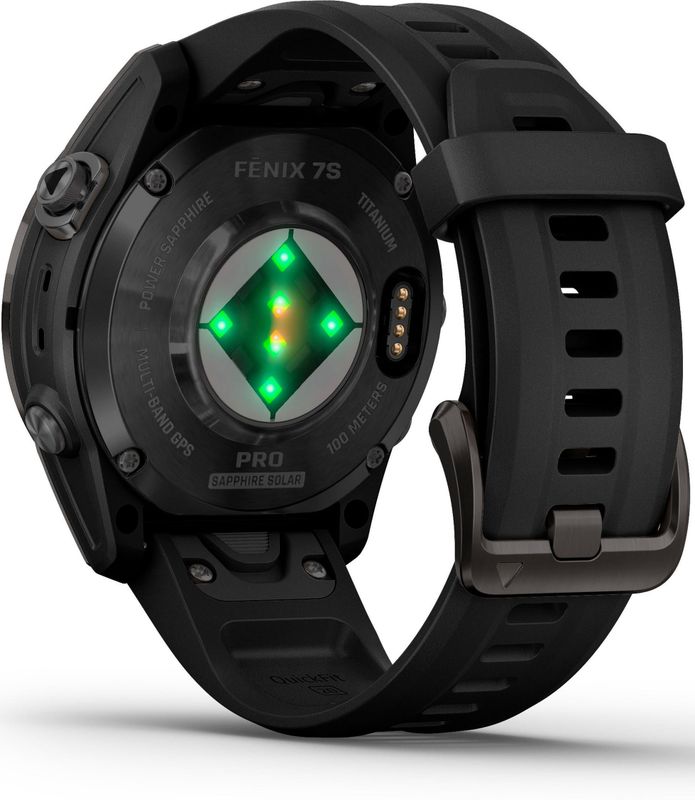 Garmin - Fenix 7S Pro Sapphire Solar - Smartwatch - Zwart/Koolstofgrijs Titanium DLC