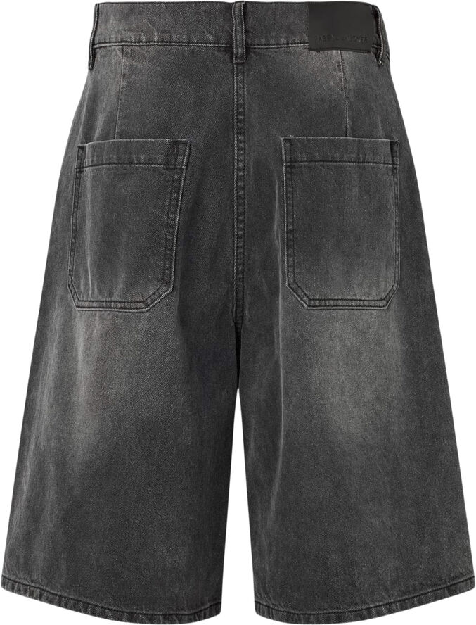 Rabens Saloner Denim black wide shorts - Raha Washed black den