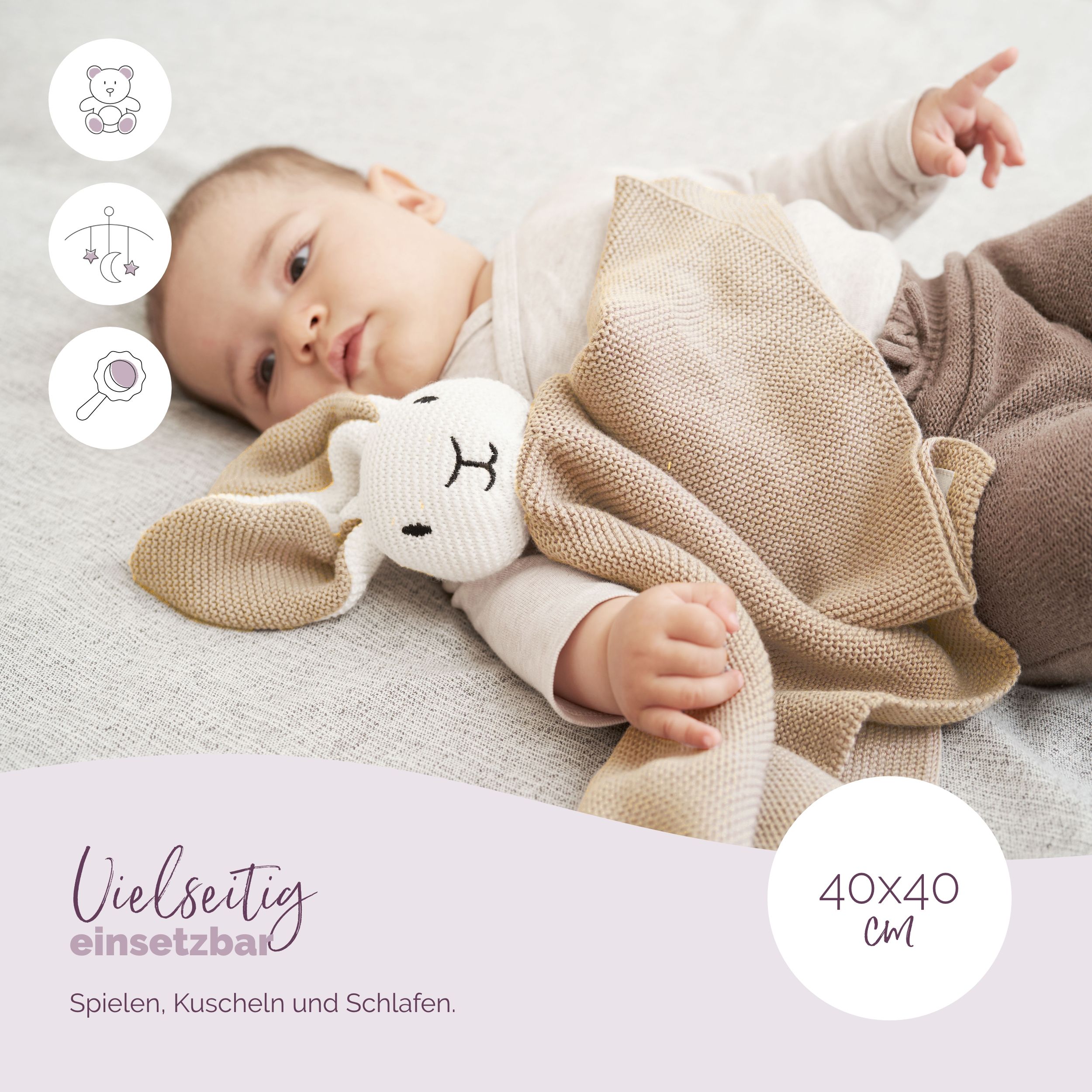 Livella Kuscheltuch (Hase) mit Söckchen aus Bio-Baumwolle