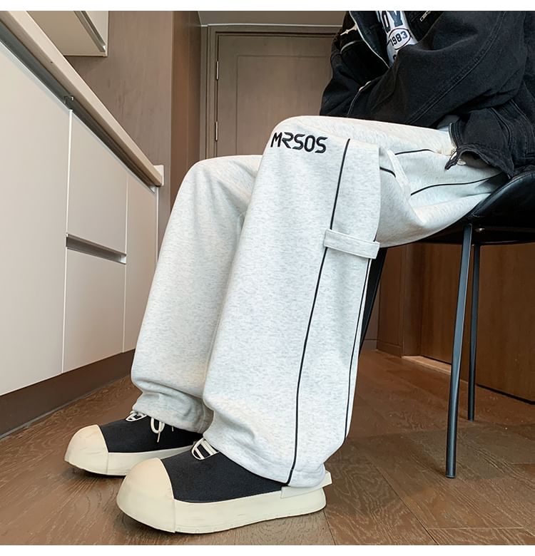 Diphon - Rechte joggingbroek met trekkoord en geborduurde letters