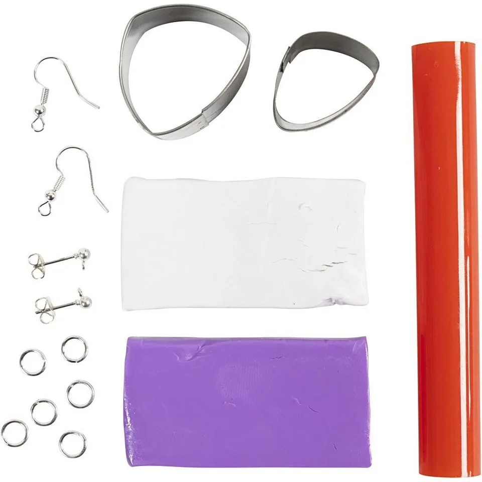 Mini DIY Kit - Smykker - Marmorerede øreringe - lys lilla